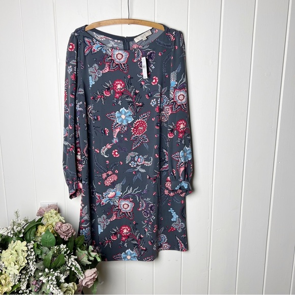 LOFT Petites Size 6P Sheath Dress Floral Women Long Sleeve Back Zip - NWT - Picture 1 of 12